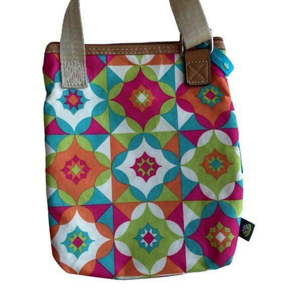 Lily Bloom Mandala Geometric Print Crossbody Multiple Pocket Purse Bag - Picture 7 of 14